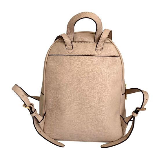 Michael Kors Pebbled Leather Backpack Taupe Beige Medium Size - Picture 5 of 11